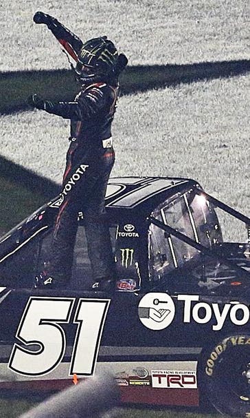 Last-second man: Kyle Busch wins Truck opener with daring move